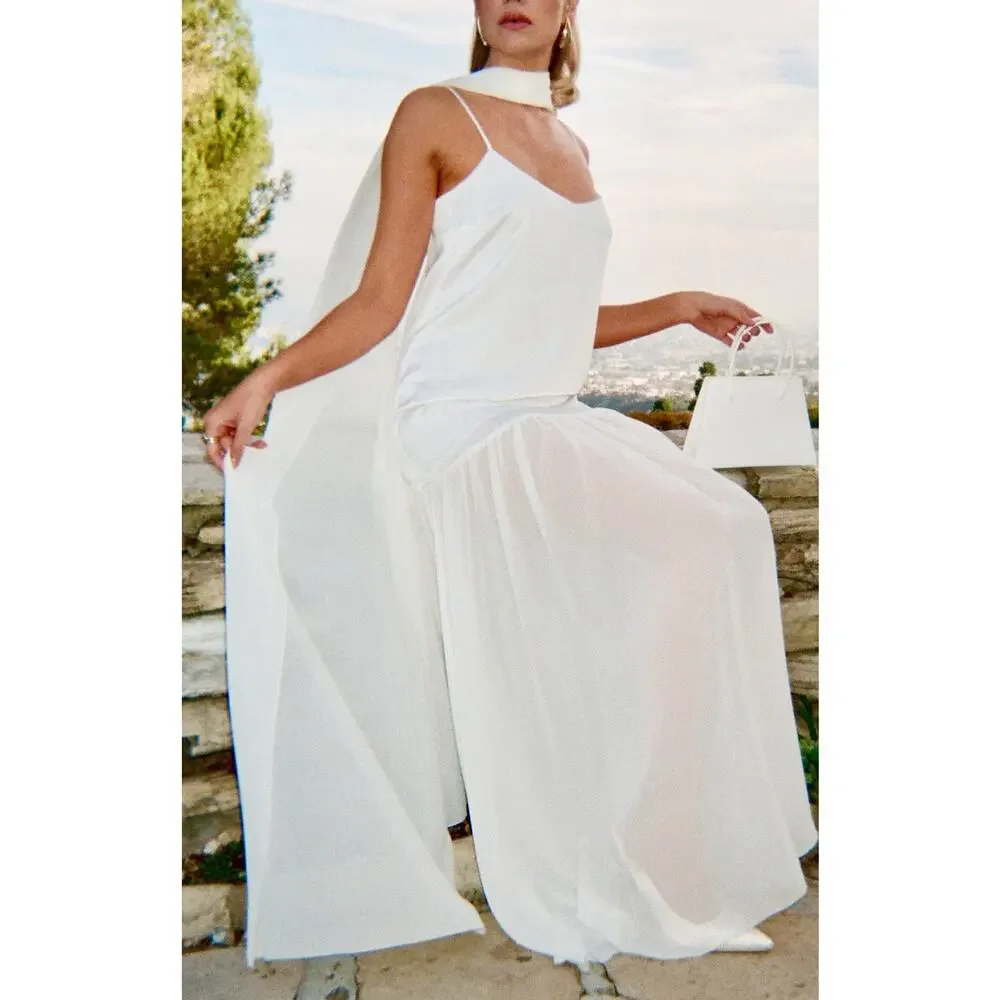 Show Me Your Mumu Dalia Maxi Dress in Ivory Luxe Satin S - Picture 1 of 6